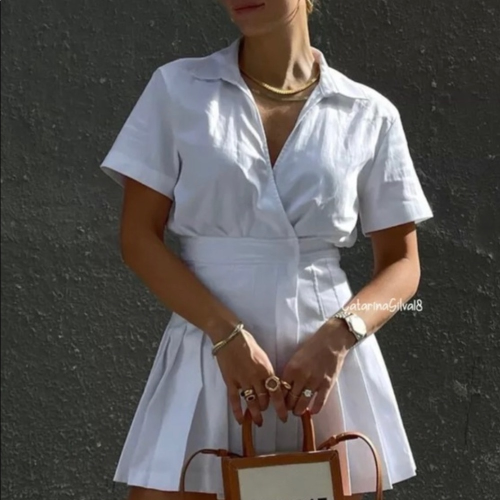 NWT Zara classic white dress size XS